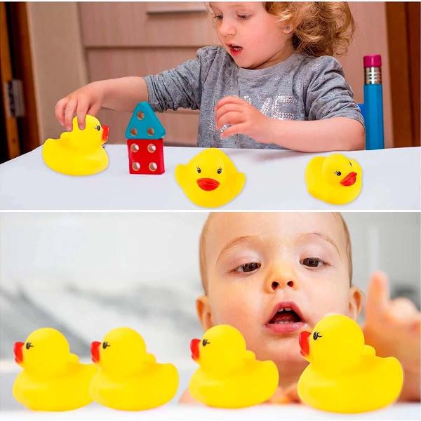 Imagem de Patos De Borracha Amarelo Para Bebês De Banho 6Un