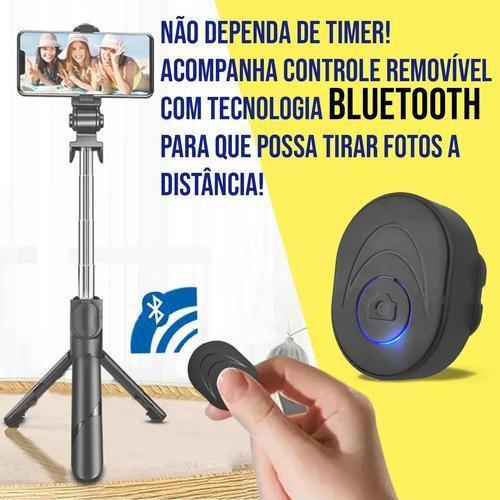 Imagem de Pau De Selfie Celular 360º Controle Bluetooth Tripé 3 Em 1