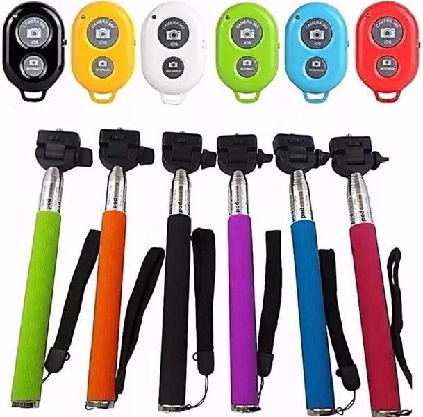 Imagem de Pau De Selfie Monopod + Controle Bluetooth + Suporte Celular