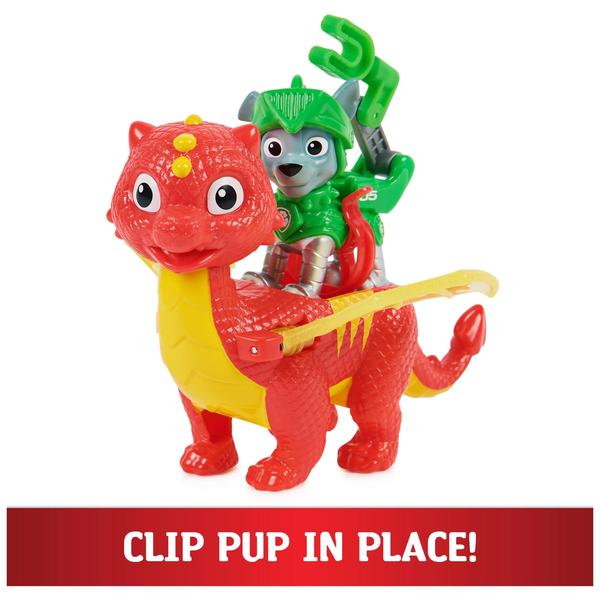 Imagem de Paw Patrol, Rescue Knights Rocky e Dragon Flame Action Figures Set, Brinquedos Infantis para Maiores de 3 anos ou mais