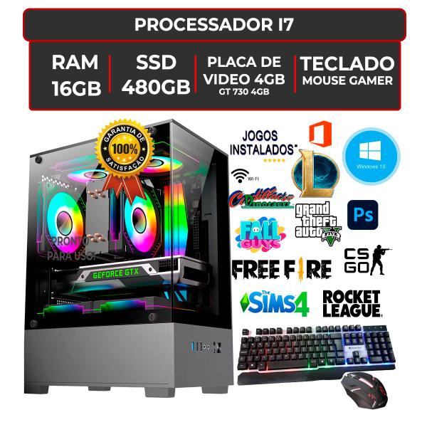 Imagem de Pc Completo Gamer Core I7 3.6ghz 16gb Ssd 1Tb Fonte 500wts Nvidia 4GB