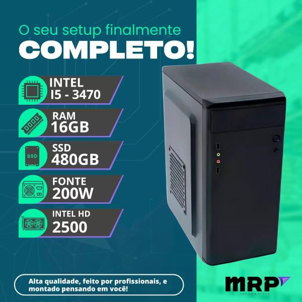 Imagem de Pc Computador Completo Intel Core I5 Memória 16gb SSD 480gb Fonte 200W Monitor 21,5" LED Windows 10