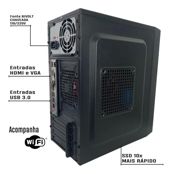 Imagem de PC Computador CPU, Intel Core I5, 10400 10a Geração, 8gb Ddr4, Ssd 480gb, Windows 10, Preto