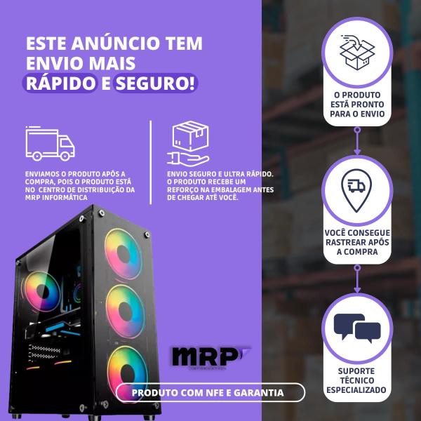 Imagem de Pc Computador Gamer Completo Processador Intel Core I7 3ª Geração Memória 16gb SSD 240gb Rx550 4gb Fonte 500W Windows 10 Monitor 19"LED