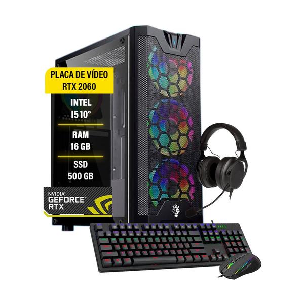 Imagem de PC Computador Gamer I5 10 16gb Ram SSD 500GB RTX 2060