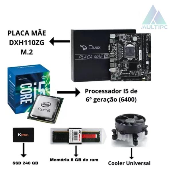 Imagem de Pc Computador I5 6400 8GB DDR4 240 SSD 6Geração Win10 Pro