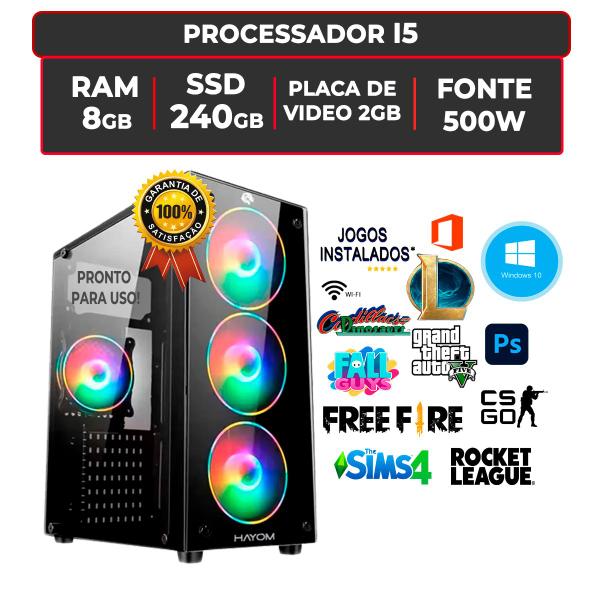 Imagem de Pc Cpu Gamer Core I5 3.6ghz 8gb Ssd 240gb 500wts Nvidia 2GB