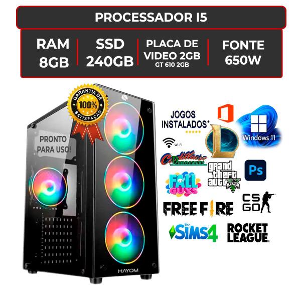 Pc Cpu Gamer Core I5 3.8ghz 8gb Ssd 240gb 500wts Nvidia 2GB - Hayom