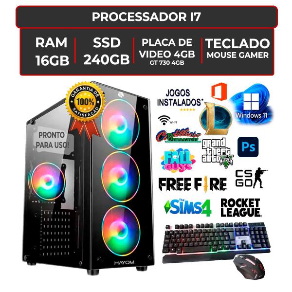 Imagem de Pc Cpu Gamer Core I7 3.6ghz 16gb Ssd Fonte 650wts Nvidia 4GB