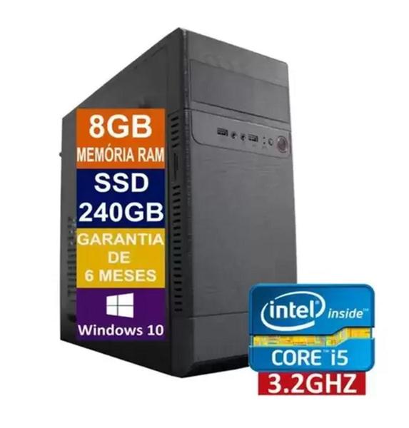 Pc Desktop Computador CPU Intel Core I5 / 8GB Memória RAM / Ssd 240GB Imagem de Pc Desktop Computador CPU Intel Core I5 / 8GB Memória RAM / Ssd 240GB