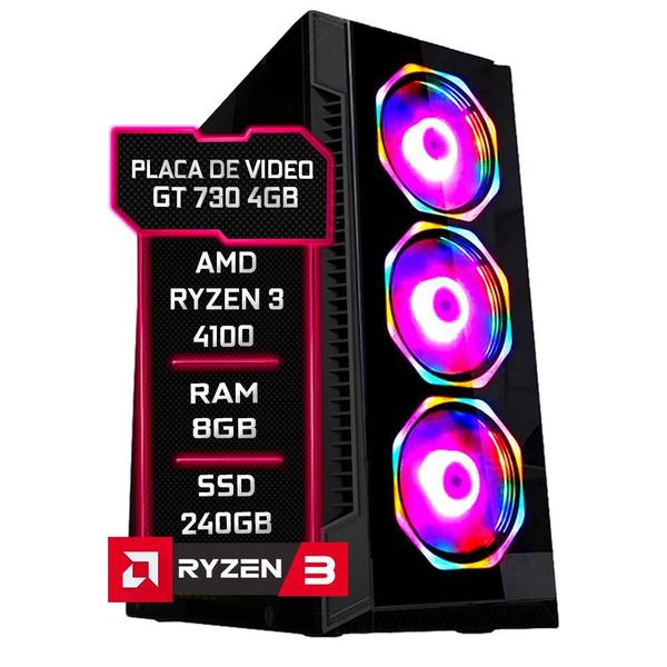 Imagem de Pc Gamer Amd Ryzen 3 4100 8Gb Gt 730 4Gb Ssd 240Gb 500W