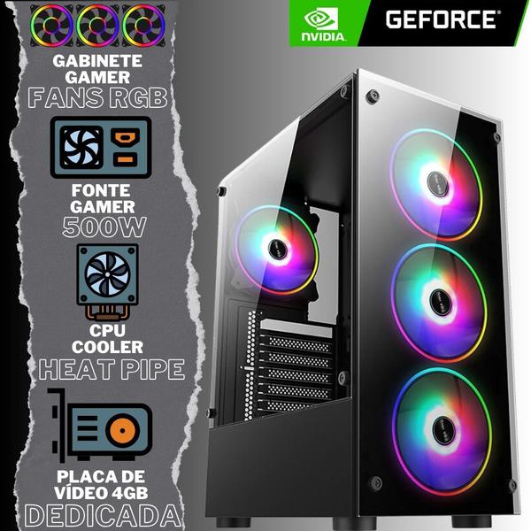 Imagem de PC Gamer Completo 2Eletro Player, Intel Core i5, 16GB RAM, Placa de vídeo Geforce 4GB, SSD 1TB, Fonte 500W, Monitor 20" 75Hz, Kit Gamer com Headset - PG2E-LED1002PL