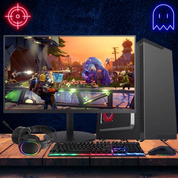 Imagem de PC Gamer Completo 2Eletro Win - Intel Core i3, 8GB RAM, NVIDIA Geforce GT 4GB, SSD 240GB, Monitor 20" 75HZ, Fonte 500W, Gabinete preto com 2 LED fans - PG2E-LED0104WI