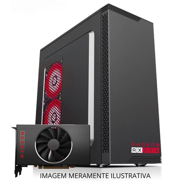 Imagem de PC Gamer Completo 2Eletro Win - Intel Core i5, 16GB RAM, AMD Radeon RX 550 2GB, SSD 240GB, Monitor 20" 75HZ, Fonte 500W, Gabinete preto com 2 LED fans - PG2E-LED0110WI