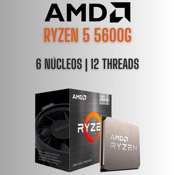 Imagem de PC Gamer Completo AMD Ryzen 5 5600G, Gráficos Radeon VEGA 7, 16GB DDR4, SSD 512GB, Fonte 500W, Monitor 24" 75Hz, 3green Force - 3F-022