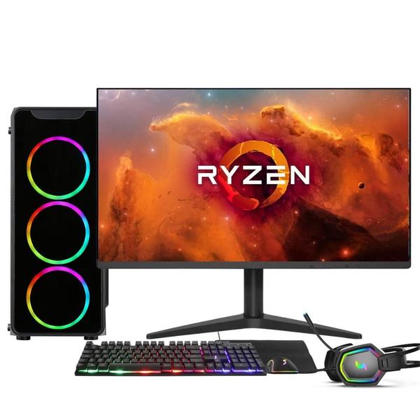 PC Gamer Completo AMD Ryzen 7 5700G, Gráficos Radeon VEGA 8, 16GB DDR4, SSD 512GB, Fonte 5...