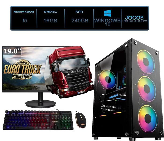 Imagem de Pc gamer completo core i5 16gb ssd 240gb monitor 19