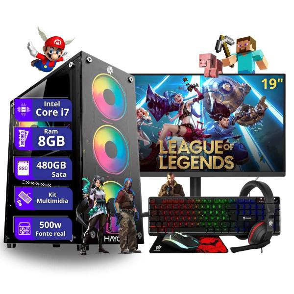 Imagem de PC Gamer Completo Core i7 4ª Geração 8gb 480gb ssd sata Monitor de 19" - PC Master