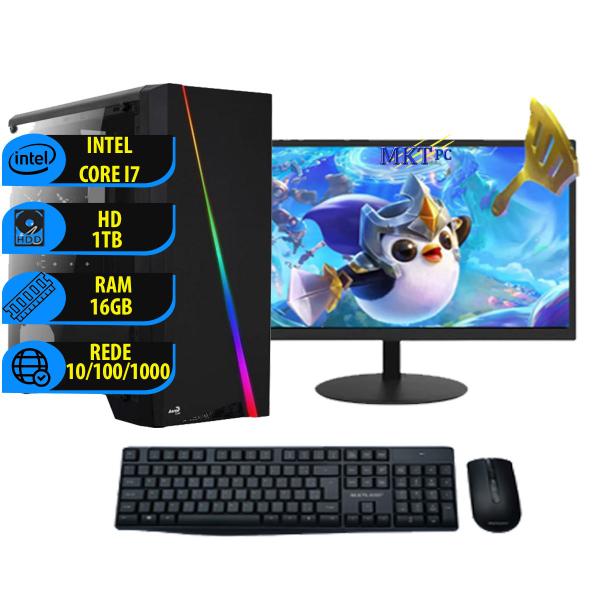 Imagem de Pc Gamer Completo I7 3.4ghz 16gb 1TB 500w Monitor 19