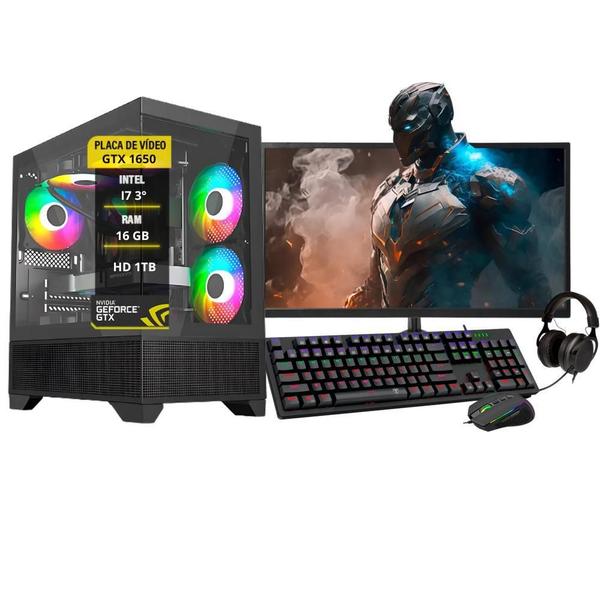 Pc Gamer Completo I7 Placa Gtx1650 16Gb Hd 1Tb Ssd 120Gb - Amorim Shop Imagem de Pc Gamer Completo I7 Placa Gtx1650 16Gb Hd 1Tb Ssd 120Gb