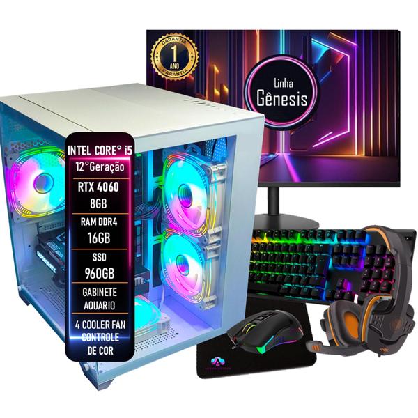 Imagem de PC Gamer Completo Intel Core i5 12 Geração RTX 4060 8GB RAM DDR4 16GB SSD 960GB - ADVANCEDTECH