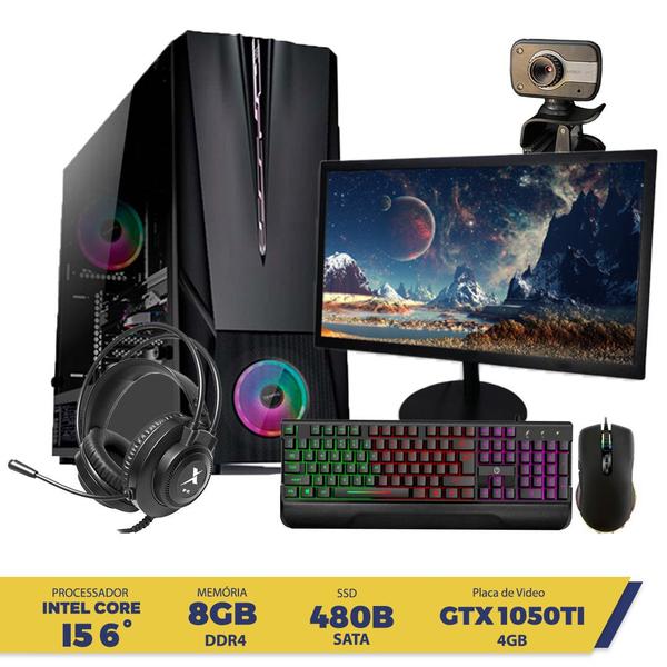 Imagem de Pc Gamer Completo Intel Core I5 6600 Memória 8Gb SSD 480GB GTX 750 4GB fonte 500W