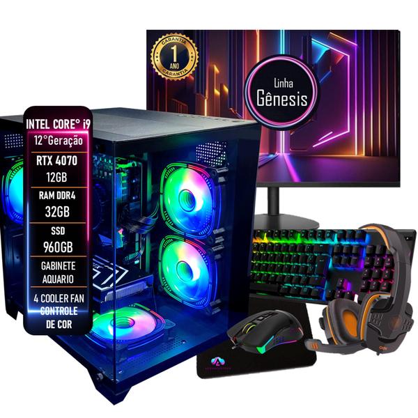 Imagem de PC Gamer Completo Intel Core i9 12 Geração RTX 4070 12GB RAM DDR4 32GB SSD 960GB - ADVANCEDTECH