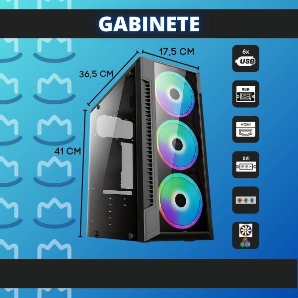 Imagem de Pc Gamer Completo Intel I7 16gb Ssd 240gb Com Placa De Vídeo