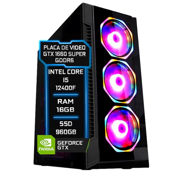 Imagem de PC Gamer Fácil Intel Core i5 12400F (12ª Geração) 16GB DDR4 GTX 1660 SUPER 6GB SSD 960GB - Fonte 750w