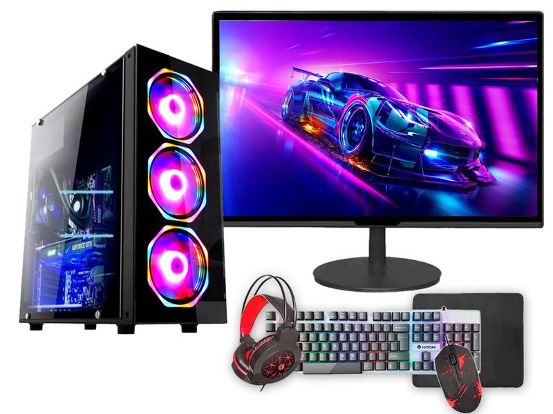 Imagem de PC Gamer Fácil Intel core i5 4ª 16GB GTX 1650 4GB SSD 240GB Monitor 19" - Kit Gamer Teclado Mouse Headset - Fonte 500w