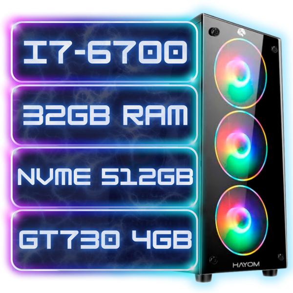 Imagem de Pc Gamer I7-6700 32gb Ram Nvme 512gb Placa Video 4gb 500w