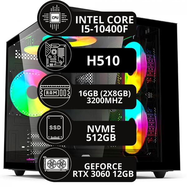 Imagem de Pc Gamer Intel Core I5-10400f 16gb Rtx 3060 12gb Nvme 512gb