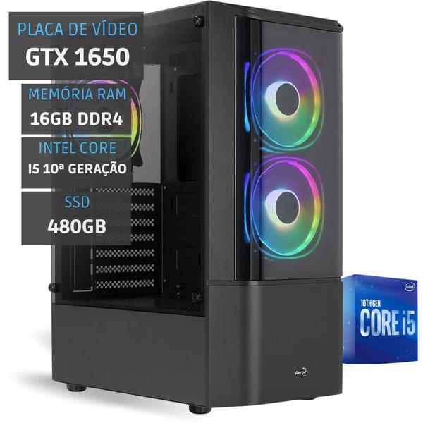 Imagem de PC Gamer Intel Core i5 10400F - GTX 1650 - 16Gb Ram - SSD 480Gb