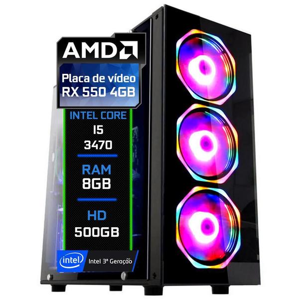 Imagem de Pc Gamer Intel Core I5 3470 8Gb Ddr4 Rx 550 4Gb Hd 500Gb