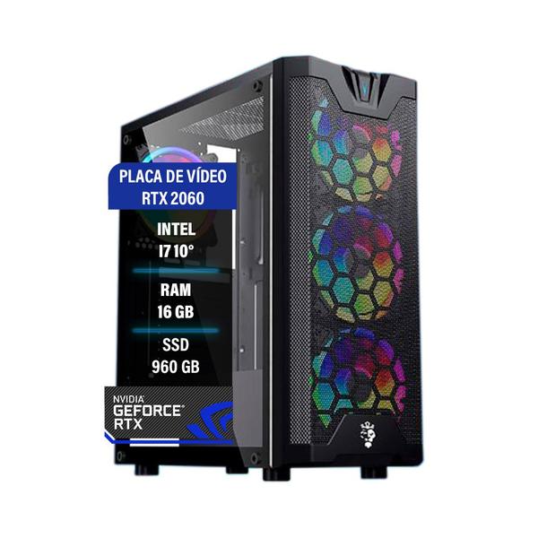 Imagem de Pc gamer Intel Core i7 10 RTX 2060 16GB RAM SSD 960GB