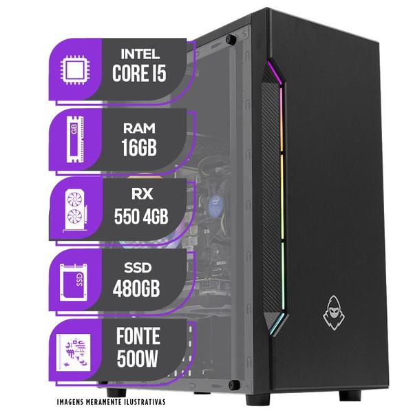 Imagem de PC Gamer Mancer Kaminari, Intel i5, RX 550 4GB, 16GB DE RAM, SSD 480GB, 500W 80 PLUS