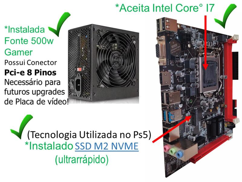 Imagem de PC Gamer Rosa Intel Core I7 3.9Ghz RAM 8GB GTX 1050TI 4GB SSD M2 256GB - Windows 10 - ADVANCEDTECH
