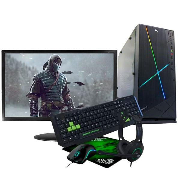 Imagem de PC Gamer SUPER SIX I5 Core I5 6th, RX580 8GB, SSD 240GB, 16GB RAM, 500W, KT11 + Monitor 24 LED HDMI + Kit Dragon War