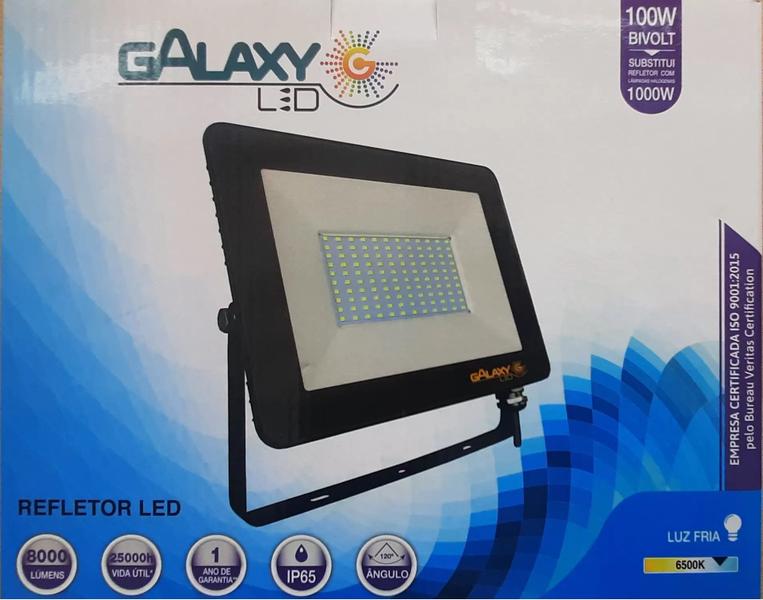 Imagem de Pct 04 Refletor LED 100w Prova D,água 6500k Luz Branca Galaxy