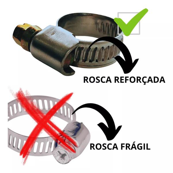 Imagem de Pct 10 Abraçadeira de Metal Rosca Sem Fim Borboleta 13-19mm