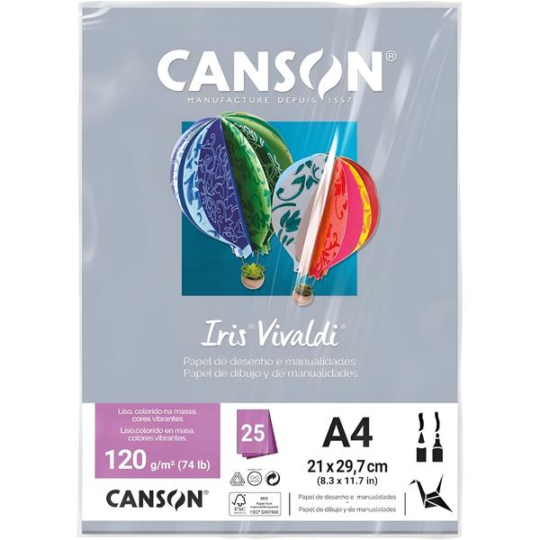 Imagem de Pct Papel Iris Vivaldi 25fls A4 120gr Canson Escolha a Cor