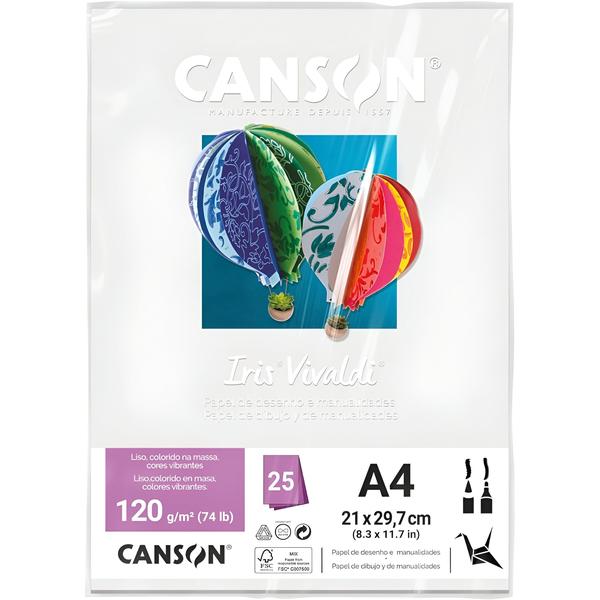 Imagem de Pct Papel Iris Vivaldi 25fls A4 120gr Canson Escolha a Cor