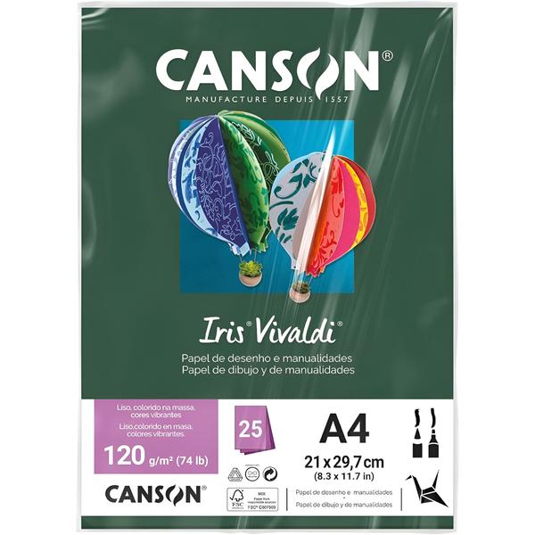 Imagem de Pct Papel Iris Vivaldi 25fls A4 120gr Canson Escolha a Cor