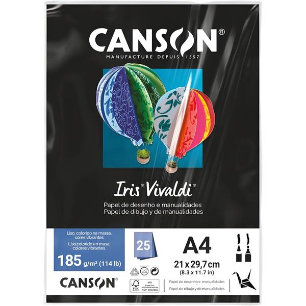 Imagem de Pct Papel Iris Vivaldi 25fls A4 185gr Canson Escolha a Cor