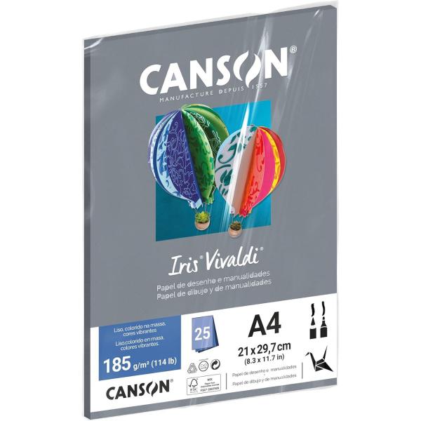 Imagem de Pct Papel Iris Vivaldi 25fls A4 185gr Canson Escolha a Cor