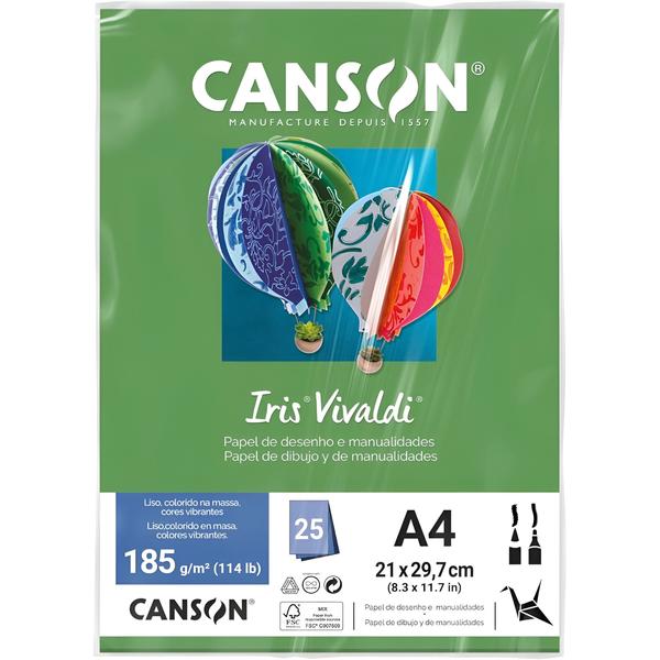 Imagem de Pct papel iris vivaldi 25fls a4 185gr canson escolha a cor