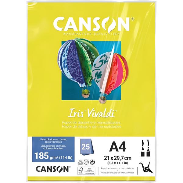 Imagem de Pct papel iris vivaldi 25fls a4 185gr canson escolha a cor