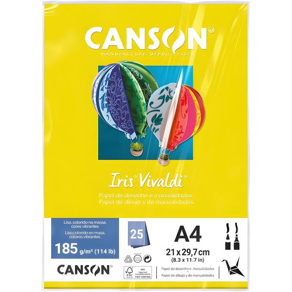 Imagem de Pct Papel Iris Vivaldi 25fls A4 185gr Canson Escolha a Cor