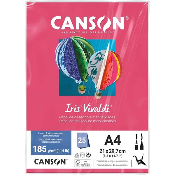 Imagem de Pct Papel Iris Vivaldi 25fls A4 185gr Canson Escolha a Cor