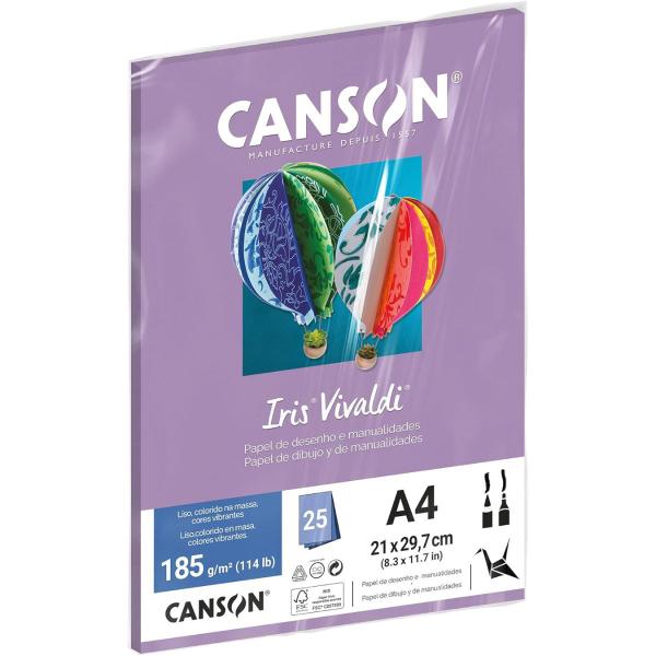 Imagem de Pct Papel Iris Vivaldi 25fls A4 185gr Canson Escolha a Cor